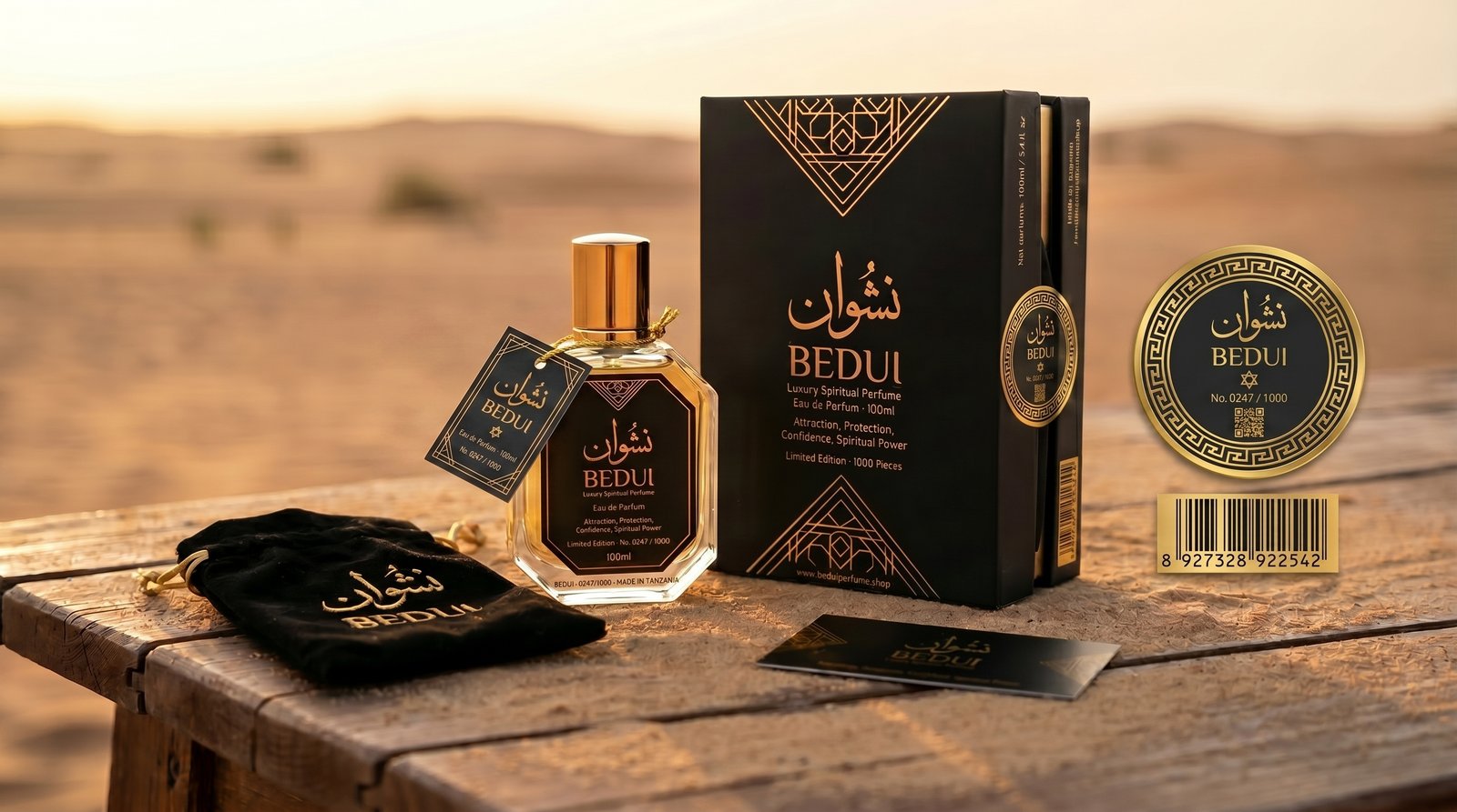 BEDUI Luxury Spiritual Perfume — Complete Collection Desert Scene